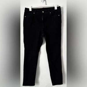 H&M Black High Waist Skinny Ankle Jeans Size 16 Stretch Classic Slim Fit